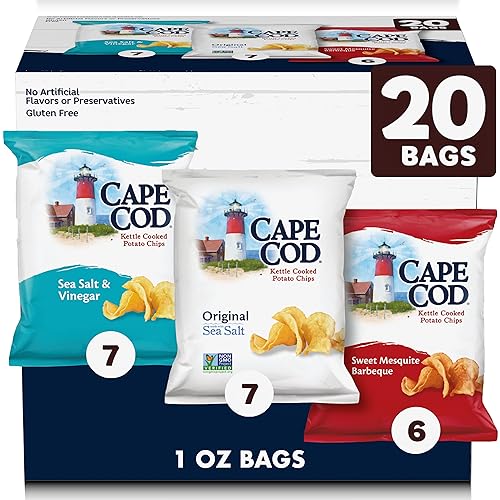 Cape Cod Potato Chips Variety Pack, 1 Oz, (Pack of 20)