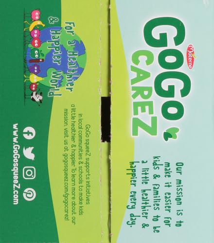 GoGo squeeZ Fruit on the Go Variety Pack, Apple, Banana & Strawberry, 3.2 oz (Pack of 20), Unsweetened Snacks for Kids, Gluten Free, Nut and Dairy Free, Recloseable Cap, BPA Free Pouches