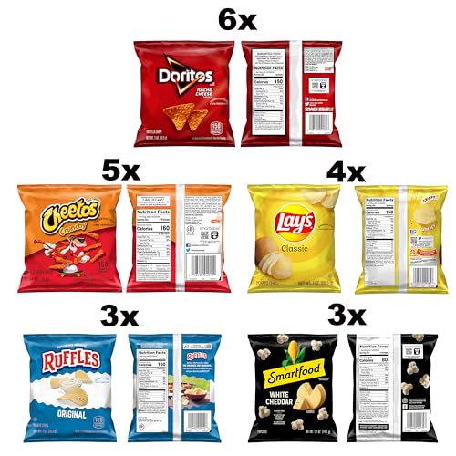 Frito-Lay Doritos & Cheetos Mix Variety Pack, Single Serve Snack Bags (Pack of 21)