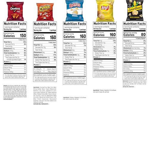 Frito-Lay Doritos & Cheetos Mix Variety Pack, Single Serve Snack Bags (Pack of 21)