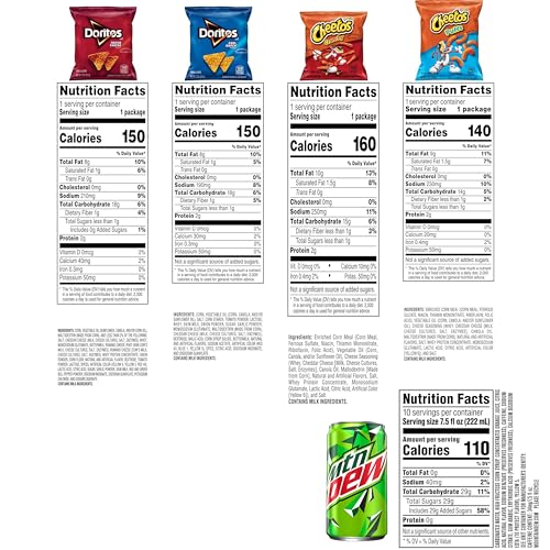 Frito-Lay Doritos & Cheetos Mix Variety Pack, Single Serve Snack Bags (Pack of 21)