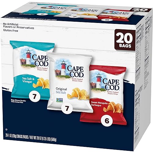 Cape Cod Potato Chips Variety Pack, 1 Oz, (Pack of 20)