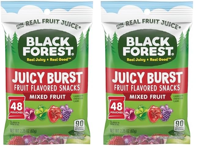 Black Forest, Juicy Burst, Fruit Flavored Snacks, Berry Medley Flavors, A Juicy Burst of Natural Flavors, Made with Real Fruit Juice, Halloween Treats Variety Pack Trick-or-Treat Assortment, 0.8 oz 40 ct