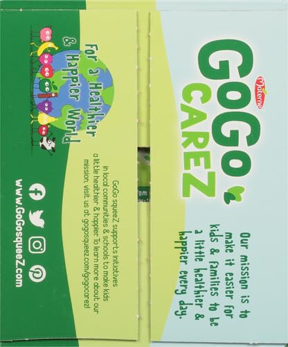 GoGo squeeZ Fruit on the Go Variety Pack, Apple, Banana & Strawberry, 3.2 oz (Pack of 20), Unsweetened Snacks for Kids, Gluten Free, Nut and Dairy Free, Recloseable Cap, BPA Free Pouches