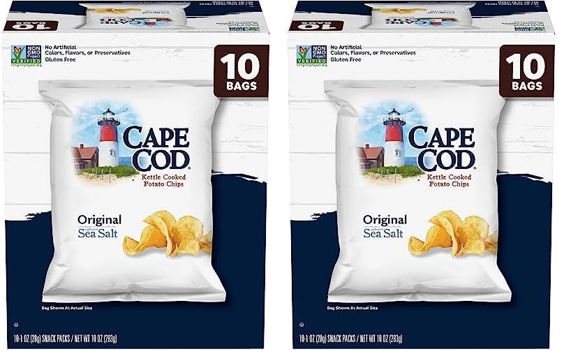 Cape Cod Potato Chips Variety Pack, 1 Oz, (Pack of 20)
