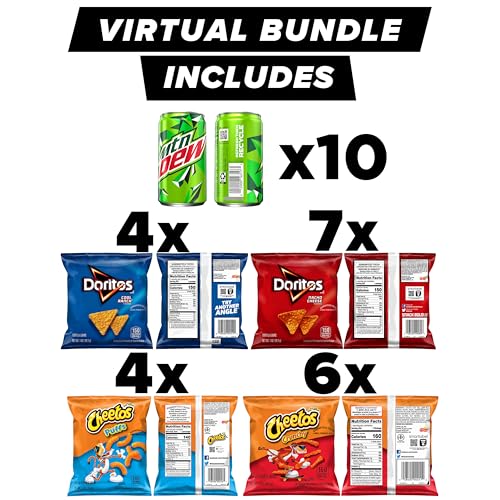 Frito-Lay Doritos & Cheetos Mix Variety Pack, Single Serve Snack Bags (Pack of 21)