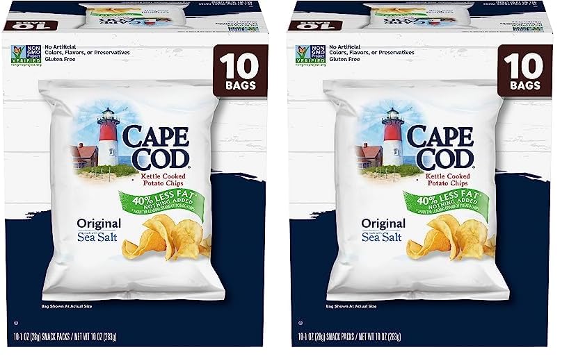 Cape Cod Potato Chips Variety Pack, 1 Oz, (Pack of 20)