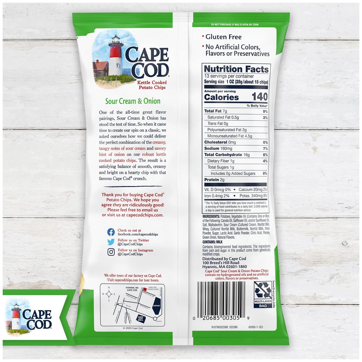 Cape Cod Potato Chips Variety Pack, 1 Oz, (Pack of 20)