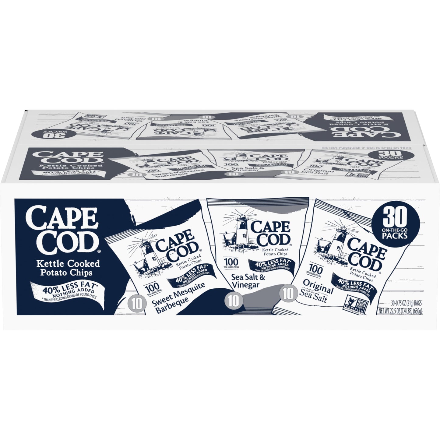 Cape Cod Potato Chips Variety Pack, 1 Oz, (Pack of 20)