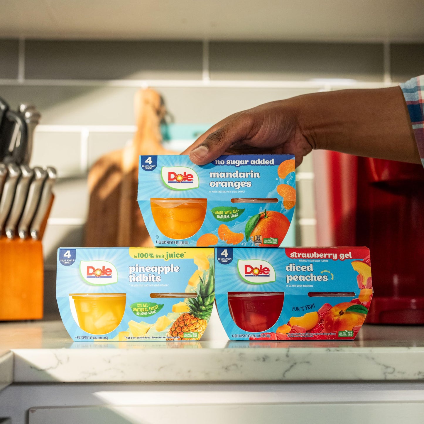 Dole Fruit Bowls No Sugar Added Variety Pack Snacks, Peaches, Mandarin Oranges & Cherry Mixed Fruit, 4oz 12 Cups, Gluten & Dairy Free, Bulk Lunch Snacks for Kids & Adults