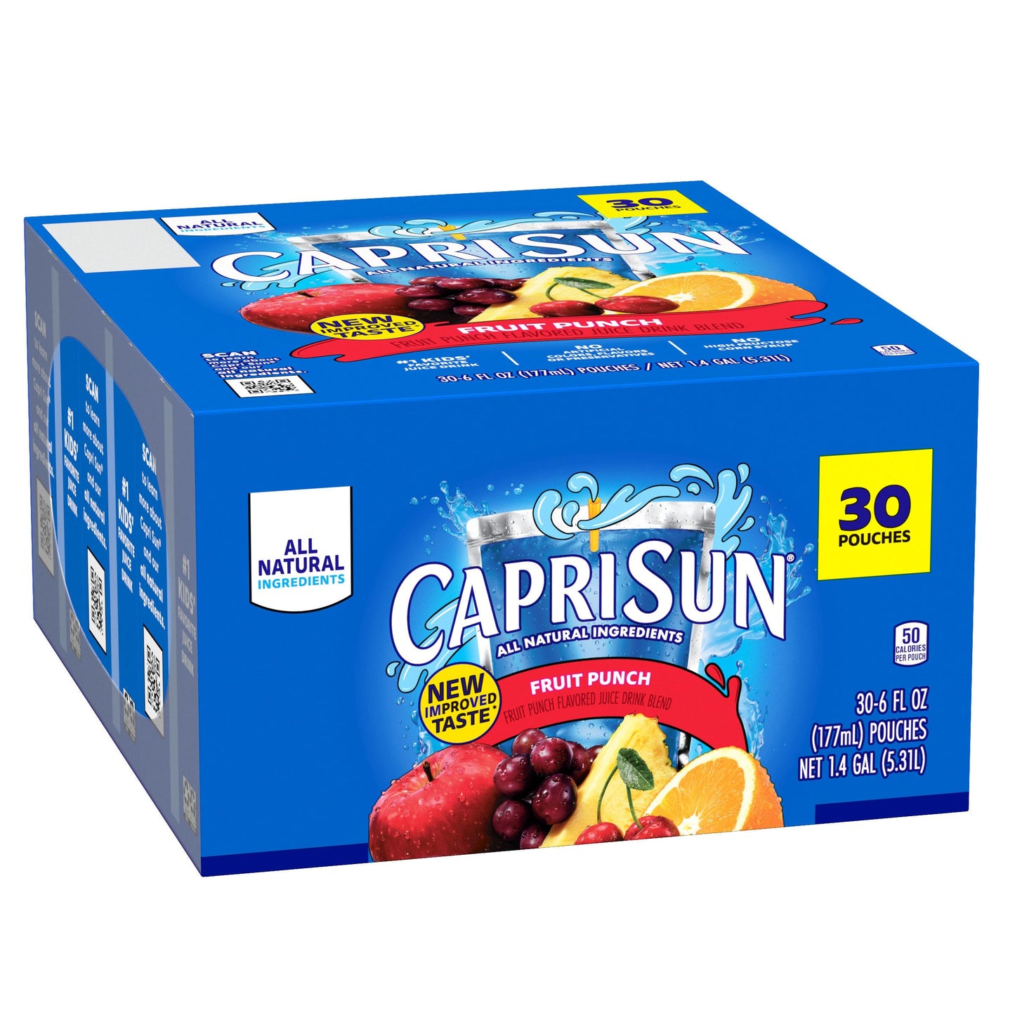 Capri Sun Fruit Punch, Strawberry Kiwi and Pacific Cooler Flavored Juice Drink Blend Variety Pack, 30 ct Box, 6 fl oz Pouches