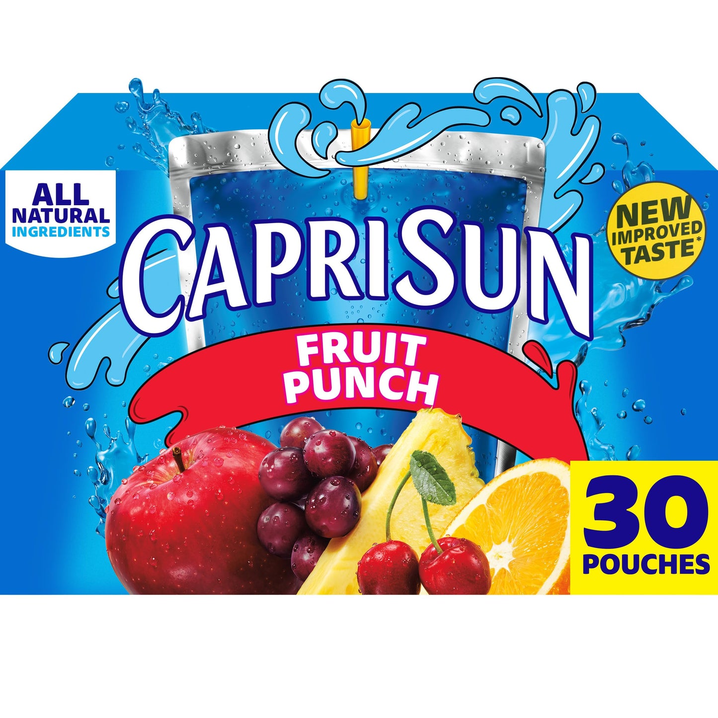 Capri Sun Fruit Punch, Strawberry Kiwi and Pacific Cooler Flavored Juice Drink Blend Variety Pack, 30 ct Box, 6 fl oz Pouches