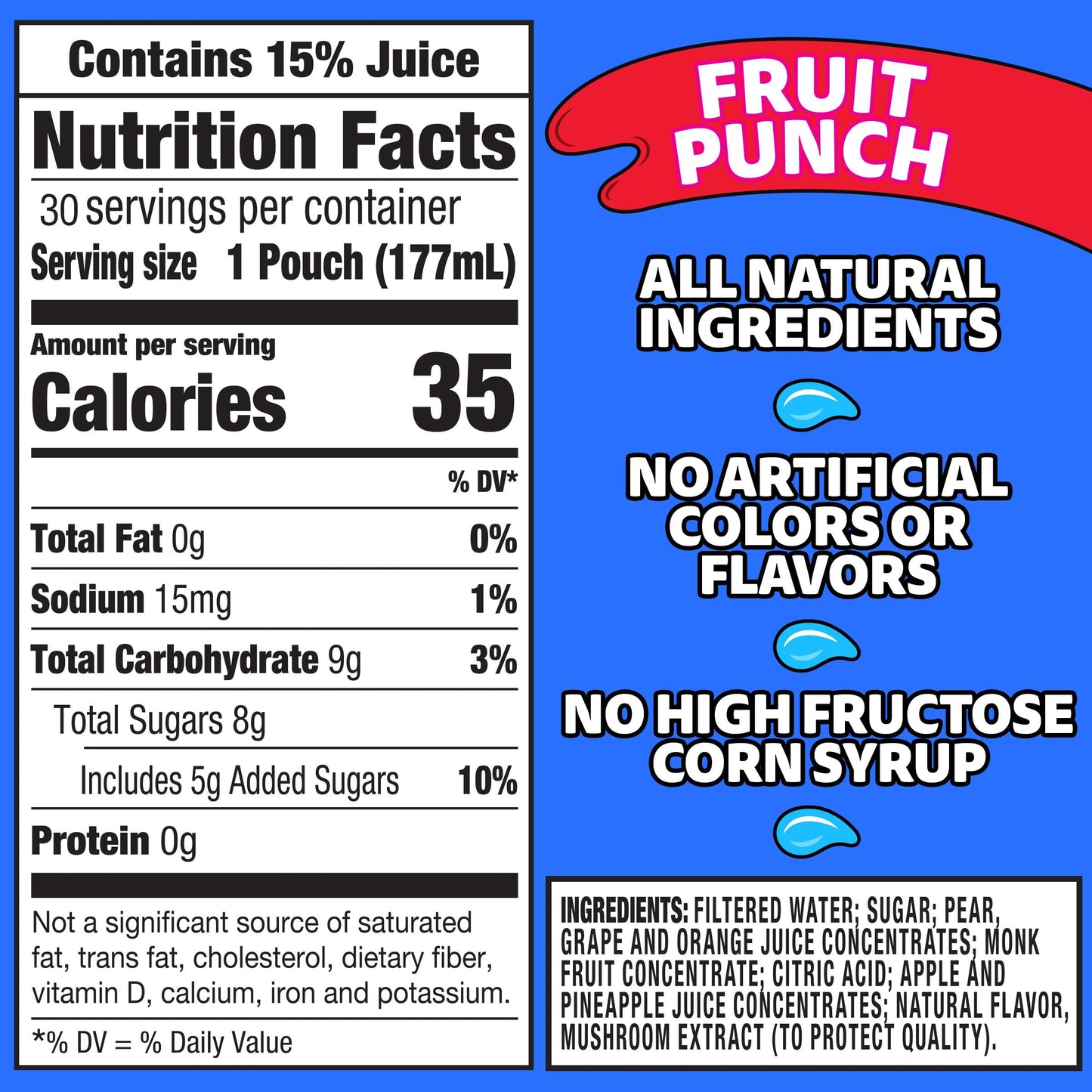 Capri Sun Fruit Punch, Strawberry Kiwi and Pacific Cooler Flavored Juice Drink Blend Variety Pack, 30 ct Box, 6 fl oz Pouches