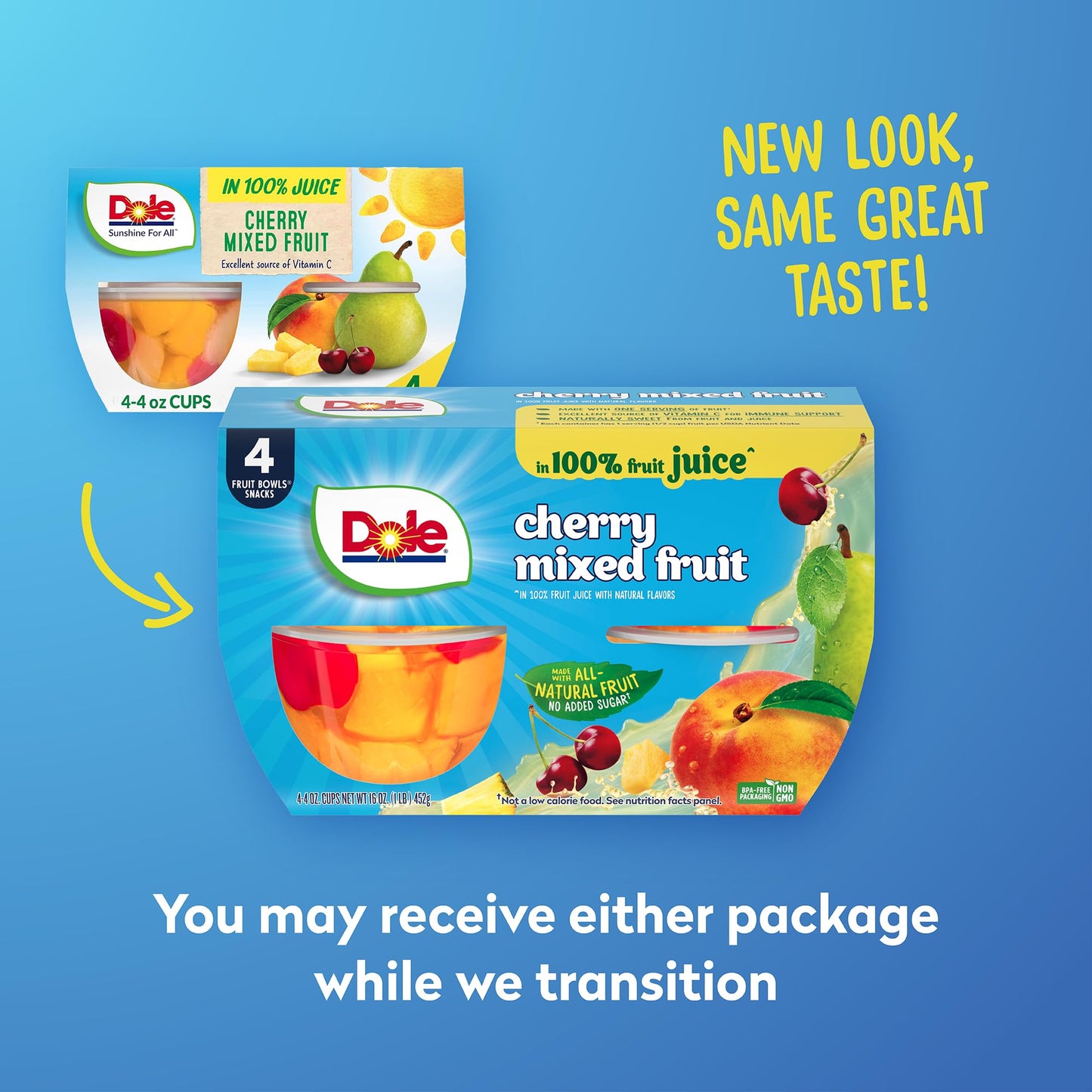 Dole Fruit Bowls No Sugar Added Variety Pack Snacks, Peaches, Mandarin Oranges & Cherry Mixed Fruit, 4oz 12 Cups, Gluten & Dairy Free, Bulk Lunch Snacks for Kids & Adults