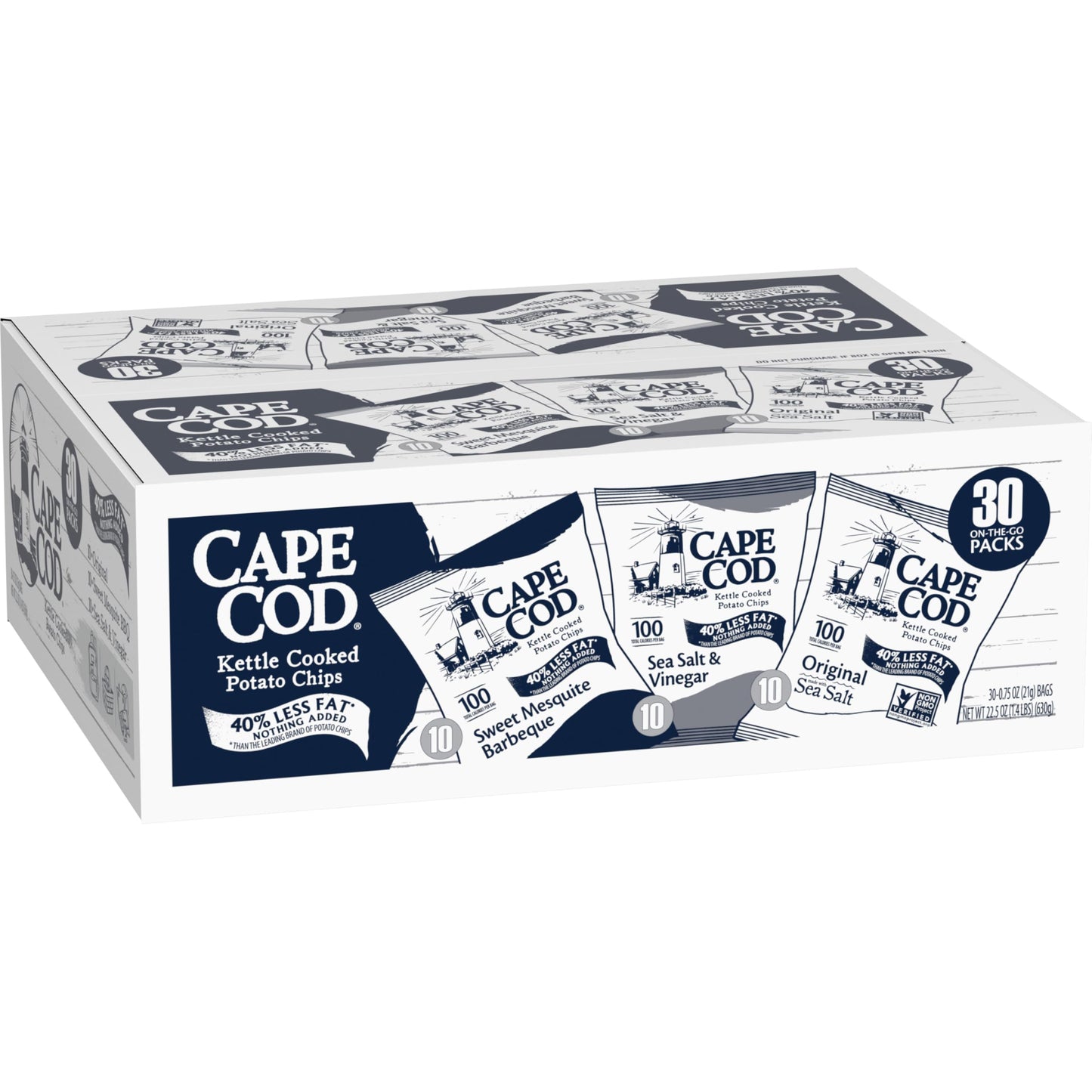 Cape Cod Potato Chips Variety Pack, 1 Oz, (Pack of 20)