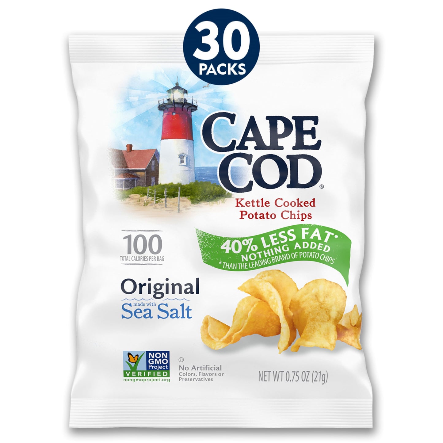 Cape Cod Potato Chips Variety Pack, 1 Oz, (Pack of 20)