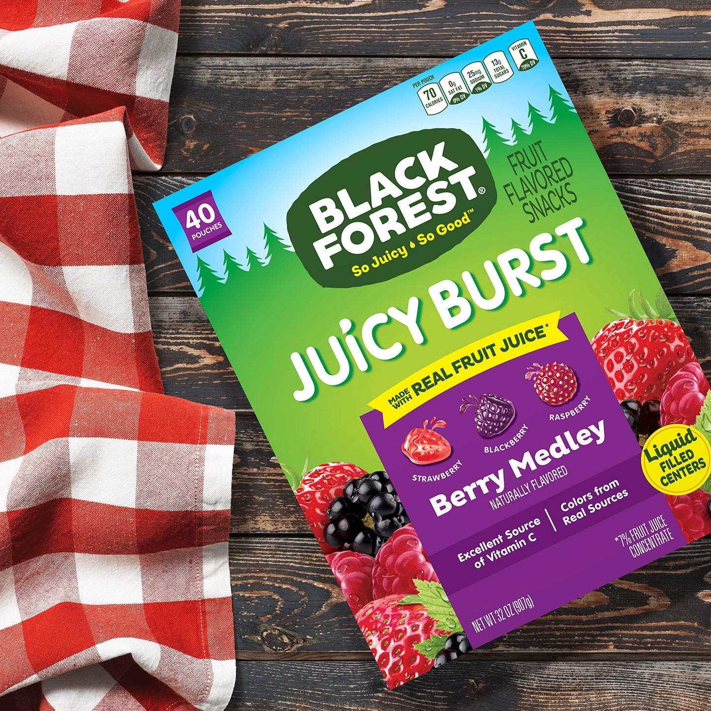 Black Forest, Juicy Burst, Fruit Flavored Snacks, Berry Medley Flavors, A Juicy Burst of Natural Flavors, Made with Real Fruit Juice, Halloween Treats Variety Pack Trick-or-Treat Assortment, 0.8 oz 40 ct